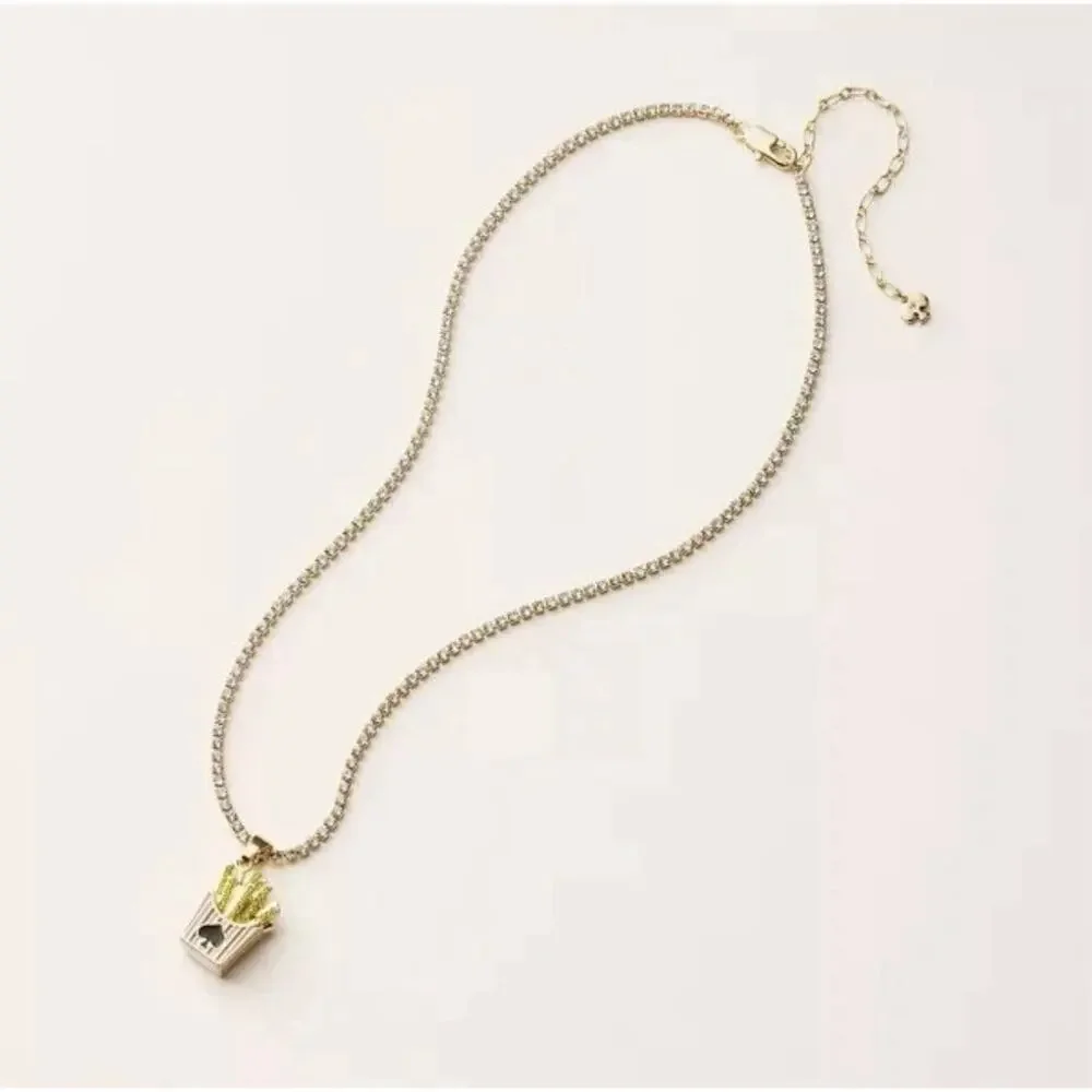 Kate Spade New York x Target French Fry Charm Tennis Necklace 16 in w/extender - Picture 2 of 3